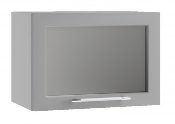 Гарда ПГС 500 шкаф верхний горизонтальный со стеклом (Белый Эмалит/корпус Серый) в Татарске - tatarsk.mebel54.com | фото