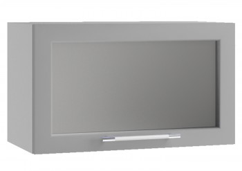 Гарда ПГС 600 шкаф верхний горизонтальный со стеклом (Белый Эмалит/корпус Серый) в Татарске - tatarsk.mebel54.com | фото
