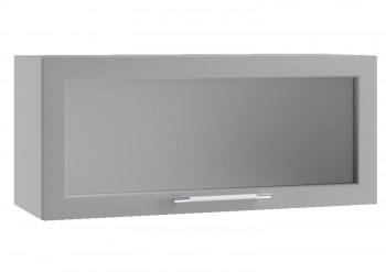 Гарда ПГС 800 шкаф верхний горизонтальный со стеклом (Белый Эмалит/корпус Серый) в Татарске - tatarsk.mebel54.com | фото