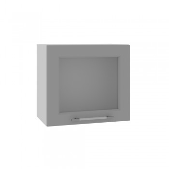 Гарда ВПГС 500 шкаф верхний горизонтальный со стеклом высокий (Белый Эмалит/корпус Серый) в Татарске - tatarsk.mebel54.com | фото