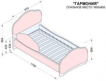 Кровать 160 Гармония 08 Шоколад (мягкий бортик) в Татарске - tatarsk.mebel54.com | фото