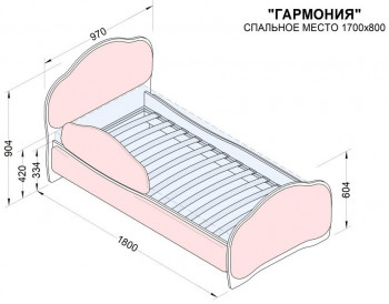 Кровать 170 Гармония 08 Шоколад (мягкий бортик) в Татарске - tatarsk.mebel54.com | фото