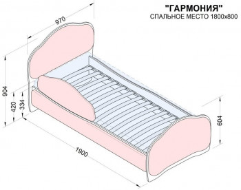 Кровать 180 Гармония 32 Фиолетовый (мягкий бортик) в Татарске - tatarsk.mebel54.com | фото