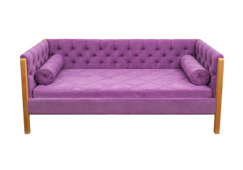 Кровать 180 серии Леди  32 Фиолетовый (подушка валик) в Татарске - tatarsk.mebel54.com | фото