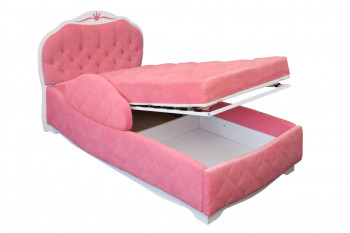 Кровать 190 Гармония Lux 36 Розовый (мягкий бортик) в Татарске - tatarsk.mebel54.com | фото
