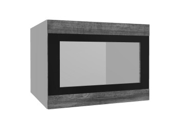 Лофт ВПГСФ 600 шкаф верхний горизонтальный со стеклом высокий с фотопечатью (Дуб бурый/корпус Серый) в Татарске - tatarsk.mebel54.com | фото