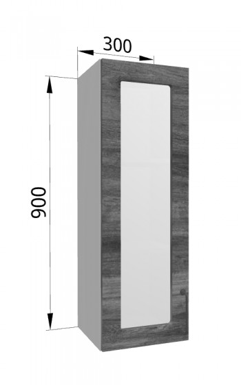 Лофт ВПС 300 шкаф верхний со стеклом высокий (Дуб бурый/корпус Серый) в Татарске - tatarsk.mebel54.com | фото
