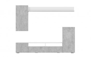 Мебель для гостиной МГС 4 (Белый/Цемент светлый) в Татарске - tatarsk.mebel54.com | фото