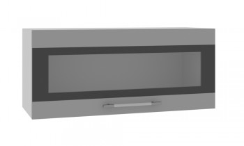 Норд ШВГС 800 Шкаф верхний горизонтальный со стеклом (Софт черный/корпус Венге) в Татарске - tatarsk.mebel54.com | фото