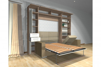 Шкаф-кровать с диваном Каролина в Татарске - tatarsk.mebel54.com | фото