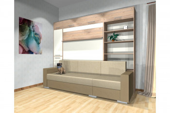 Шкаф-кровать с диваном Каролина в Татарске - tatarsk.mebel54.com | фото