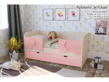 Соня Кровать детская 2 ящика 1.6 Розовый глянец в Татарске - tatarsk.mebel54.com | фото