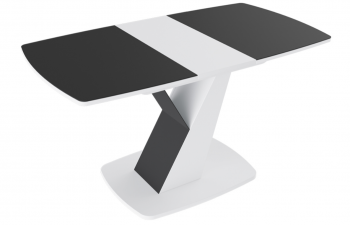 Стол обеденный «Гарда» Тип 1 (Белый/Стекло матовое черный графит) в Татарске - tatarsk.mebel54.com | фото